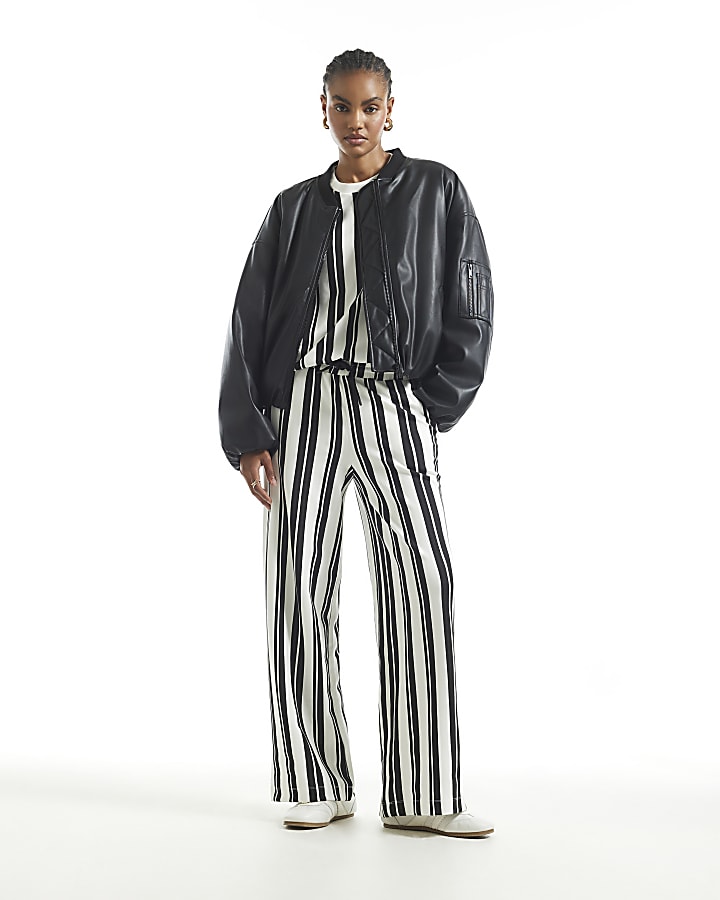 Black Premium Vertical Stripe Joggers