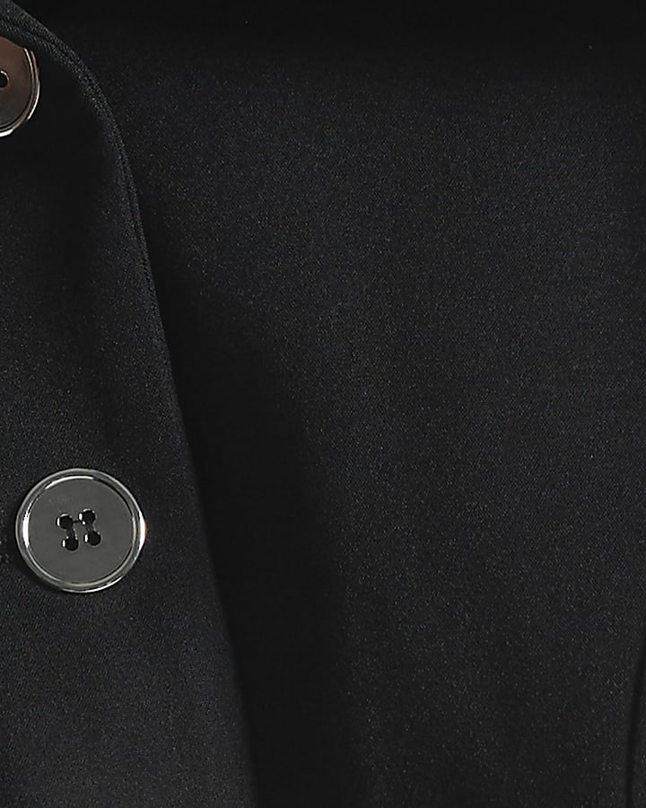 Black Collared Military Jacket 