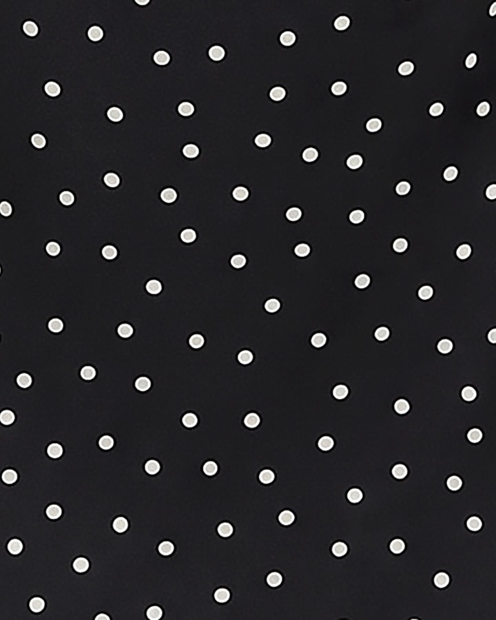 Black Polka Dot Satin Halter Top