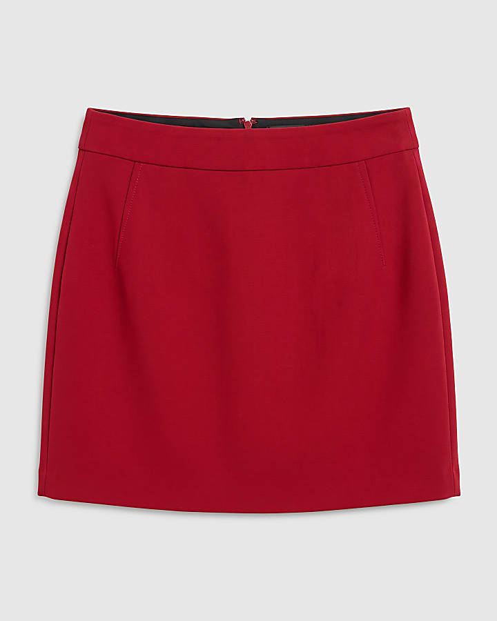Red A Line Mini Skirt
