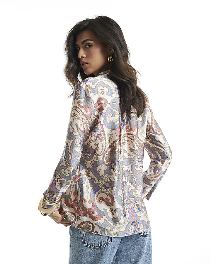 Beige Paisley Frogging Shirt