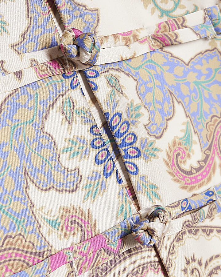Beige Paisley Frogging Shirt