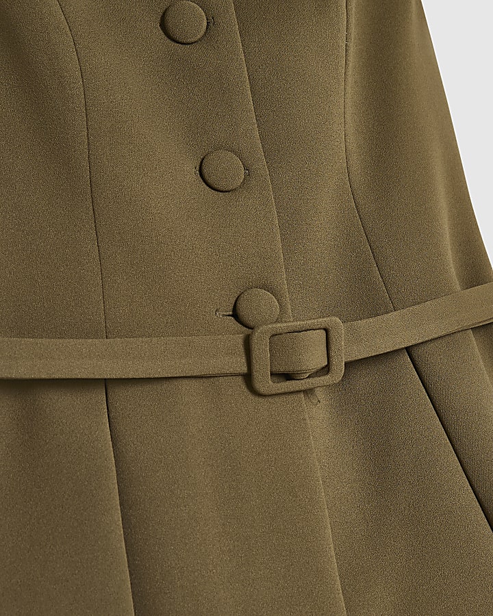 Khaki Peplum Playsuit