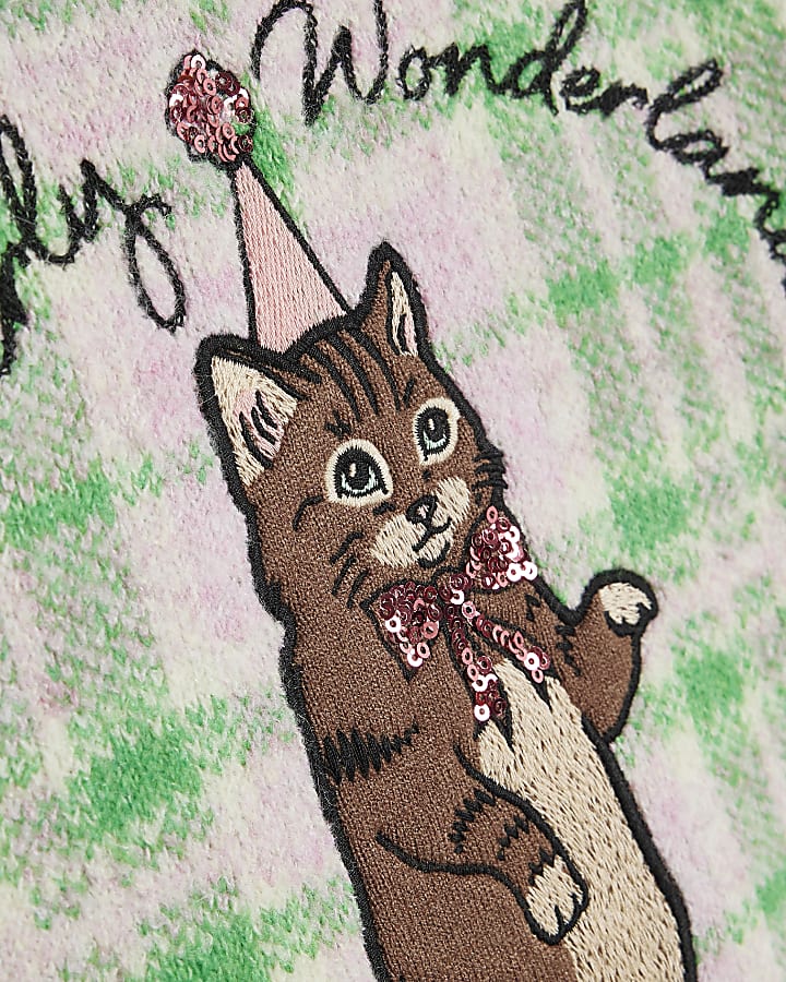 Green Check Cat Jumper