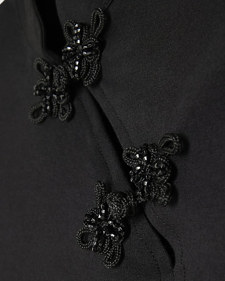 Black Beaded Frogging Top