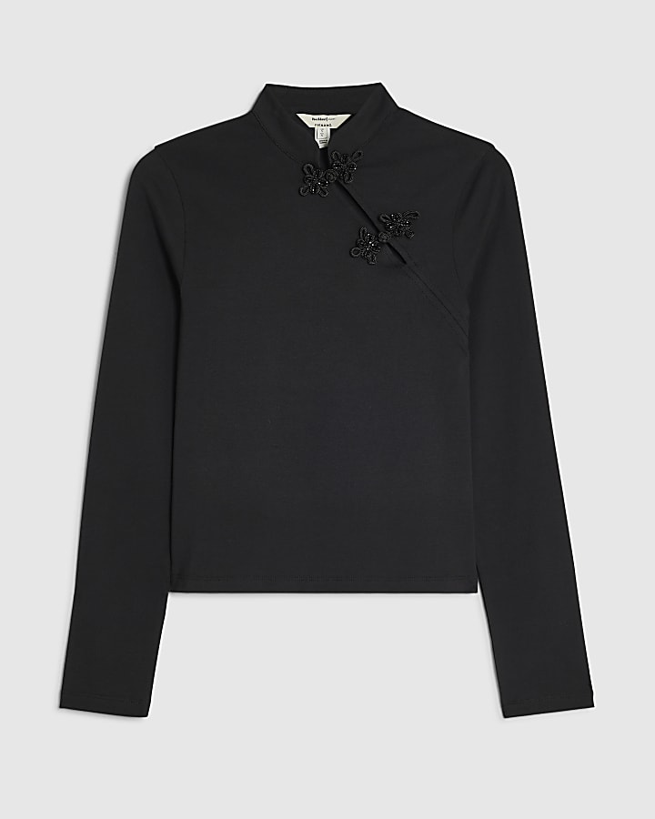 Black Beaded Frogging Top
