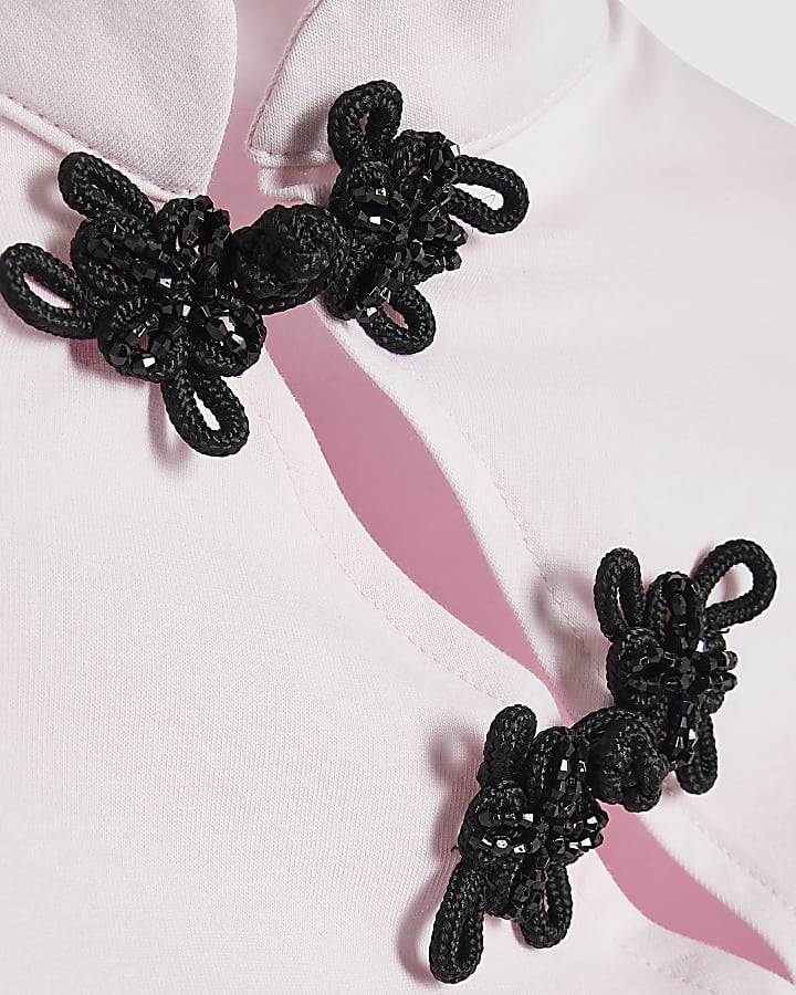Pink Beaded Frogging Top