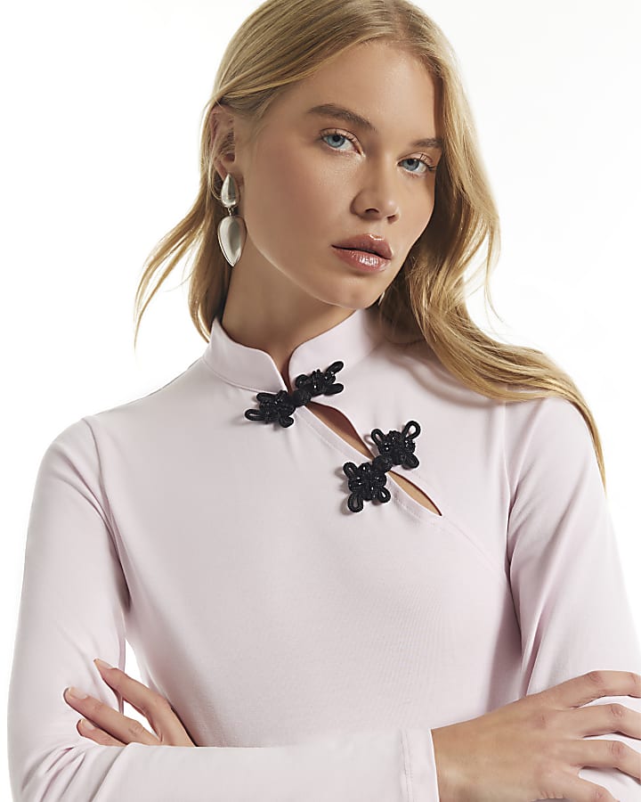 Pink Beaded Frogging Top