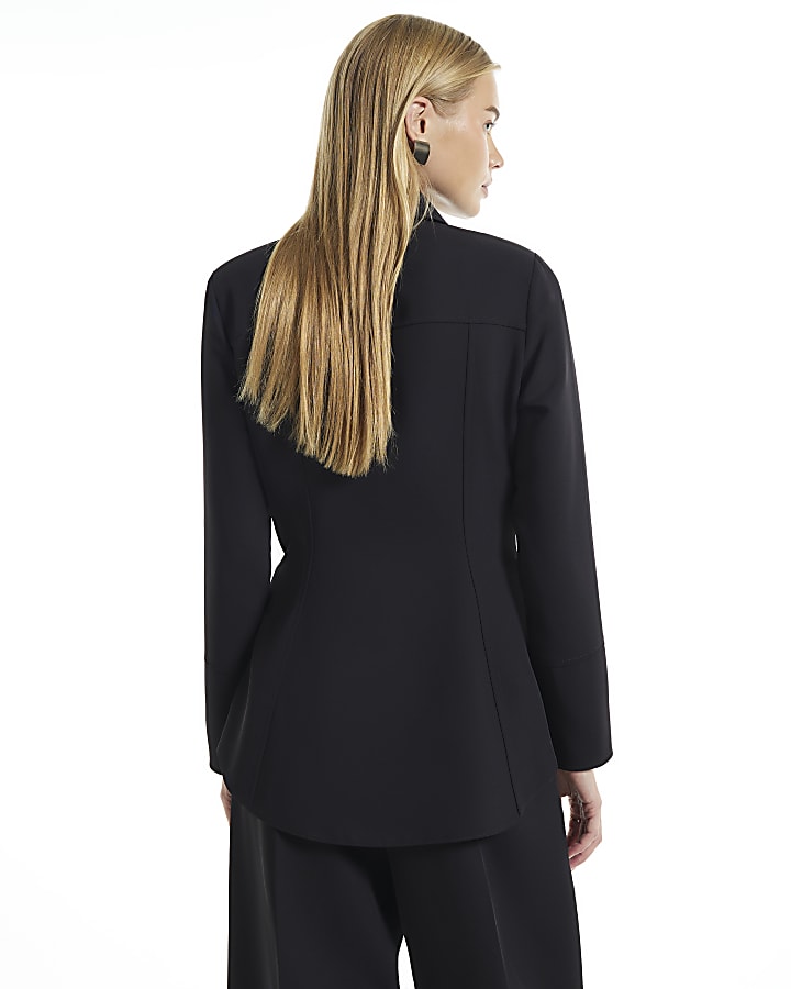Black Tailored Cinched Shirt