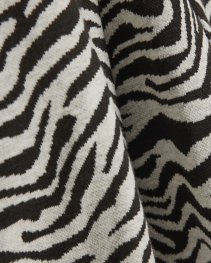 Brown Zebra Print Peplum Top