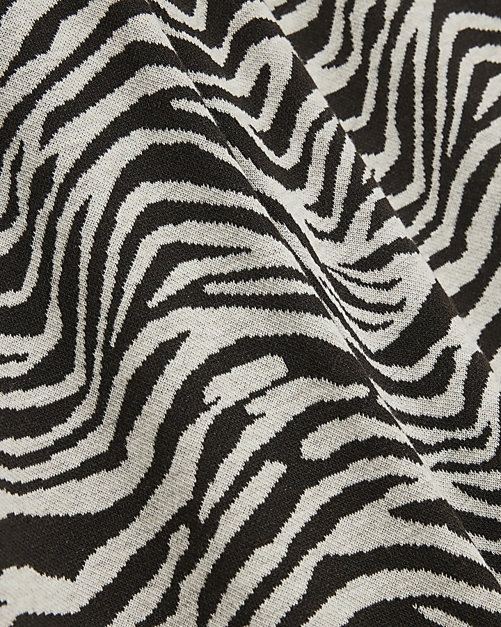 Brown Zebra Print Wide Leg Joggers