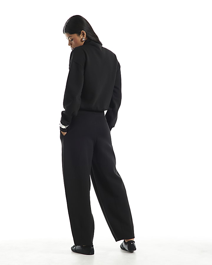Black Barrel Leg Joggers