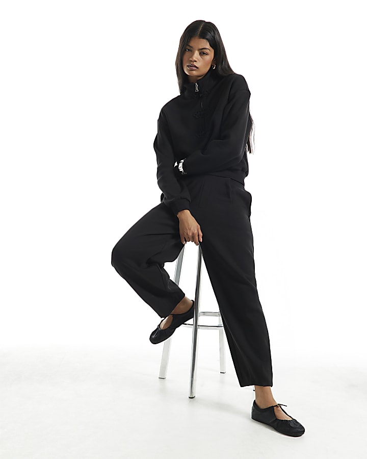 Black Barrel Leg Joggers