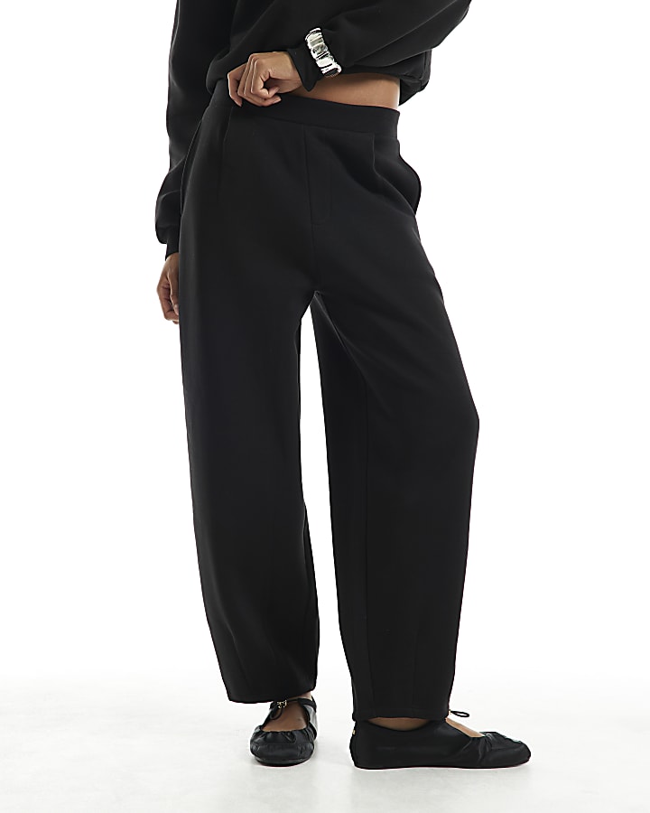 Black Barrel Leg Joggers