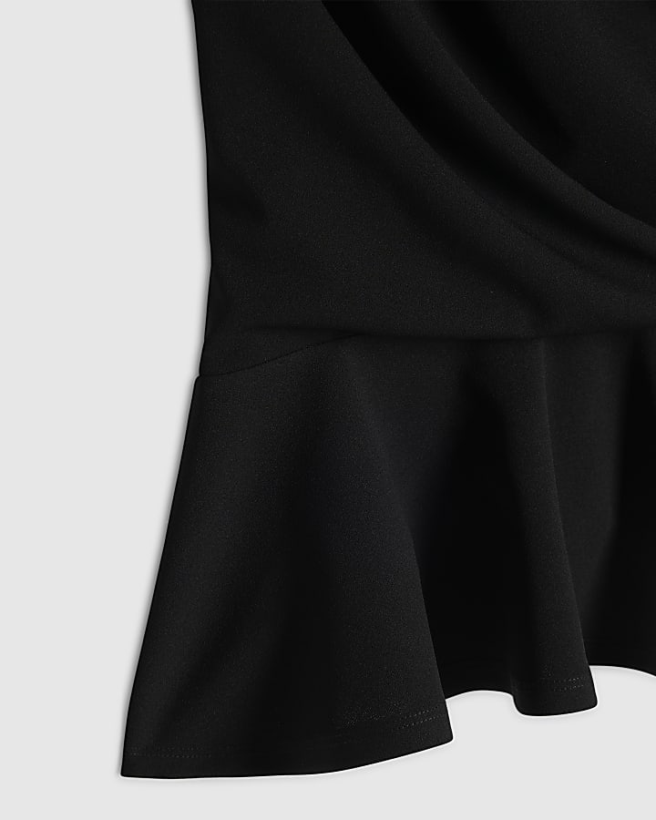 Black Drape Peplum Top