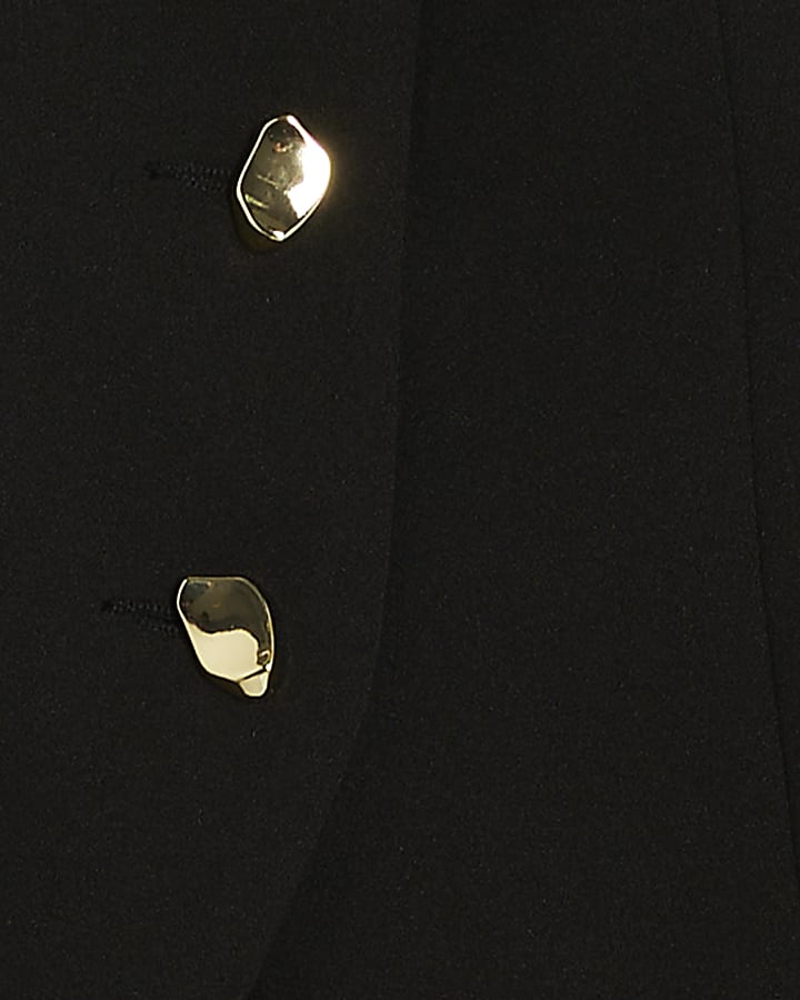 Black Stand Cup Collar Jacket