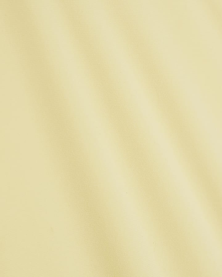 Yellow High Neck Asymmetric Flowing Top