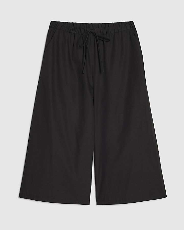 Black Poplin Culottes