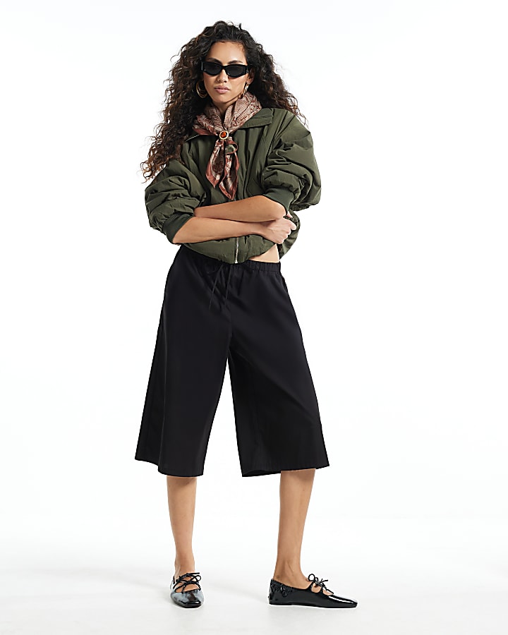 Black Poplin Culottes