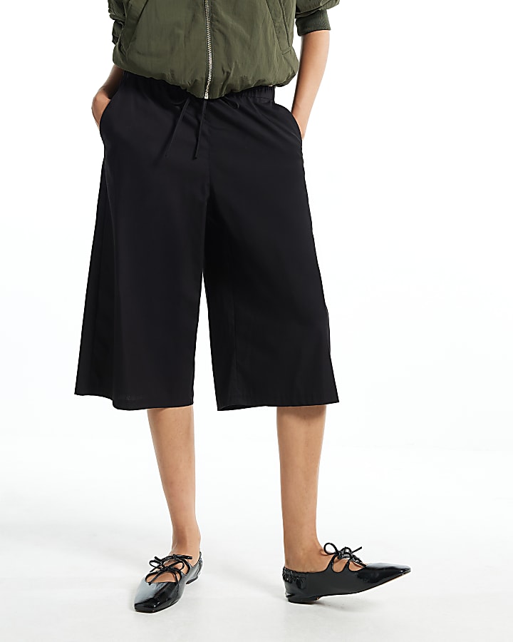 Black Poplin Culottes
