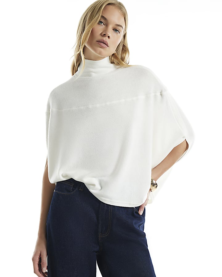 Cream Cosy Cape Top
