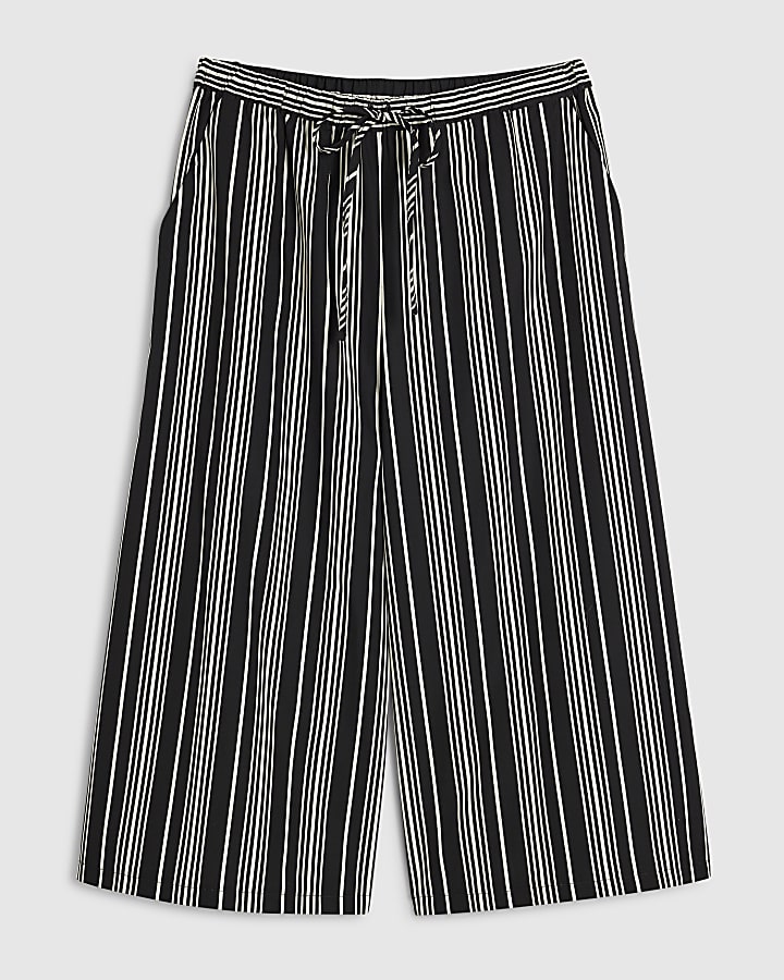 Black Stripe Poplin Culottes