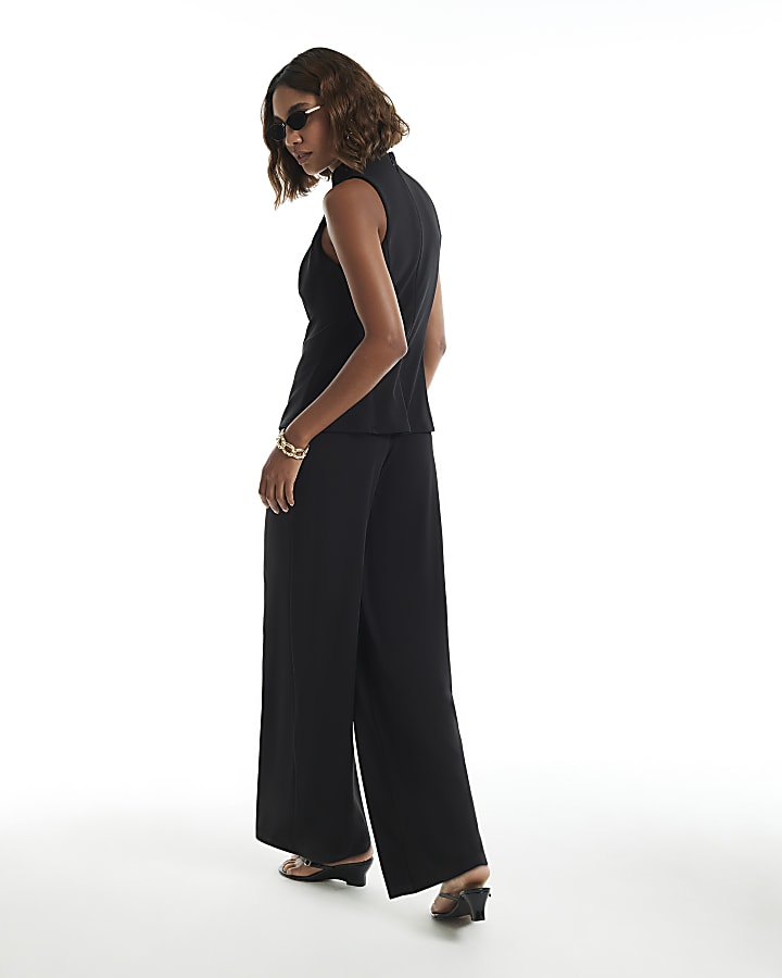 Black Frogging Waistcoat Jumpsuit