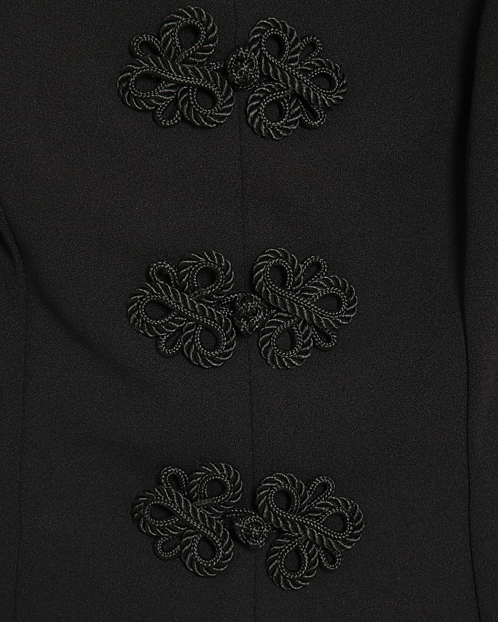Black Frogging Waistcoat Jumpsuit