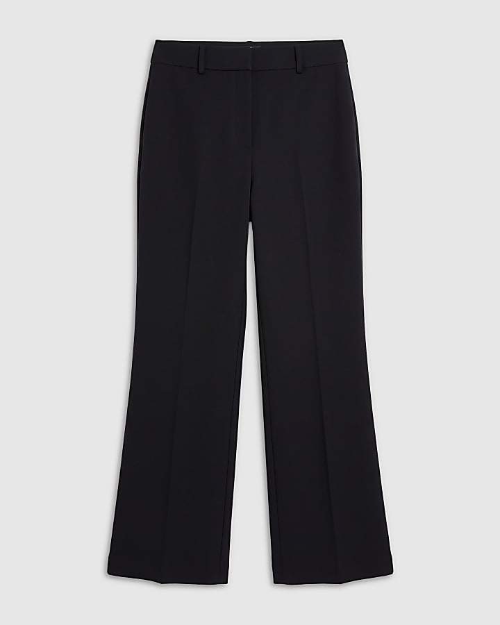 Black Side Split Flare Trousers