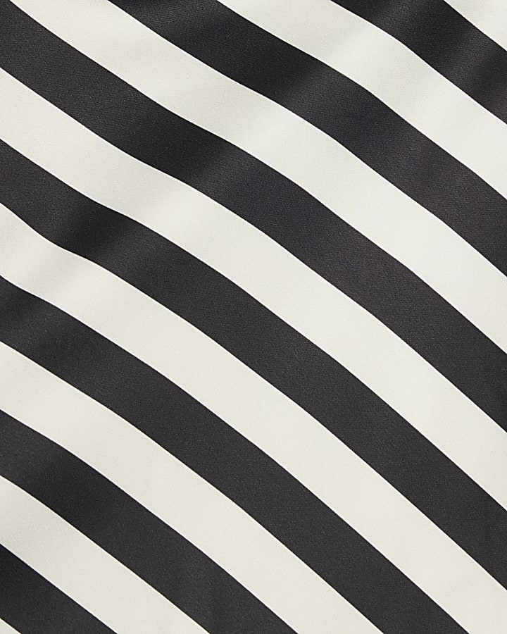 Black Stripe Asymmetric Top
