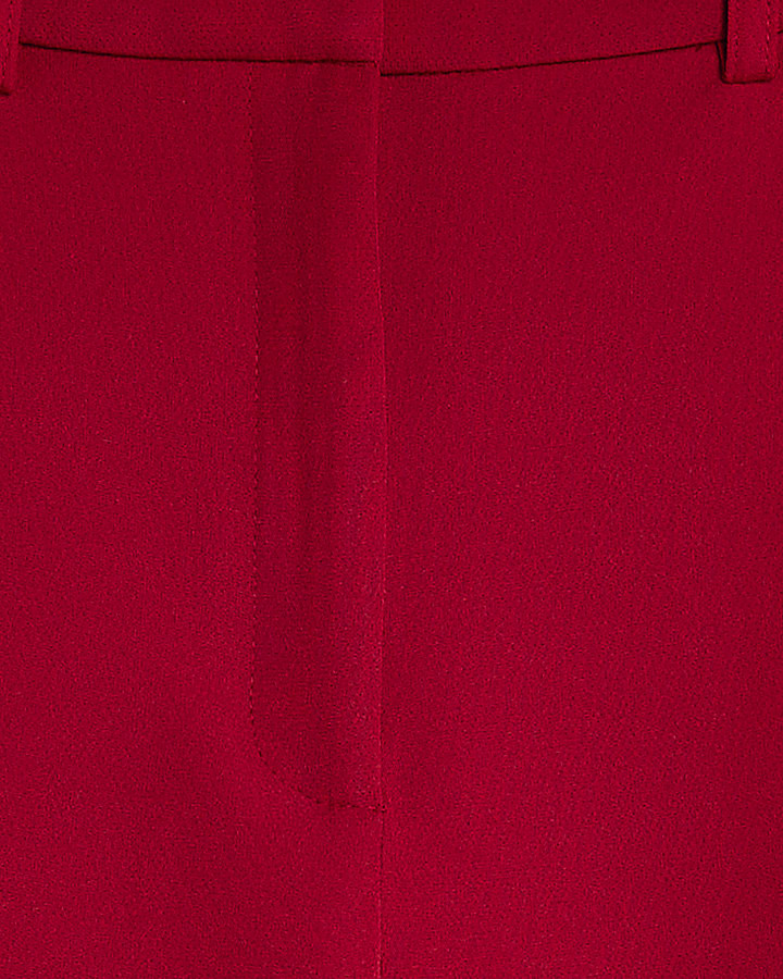 Red Side Split Soft Flare Trousers