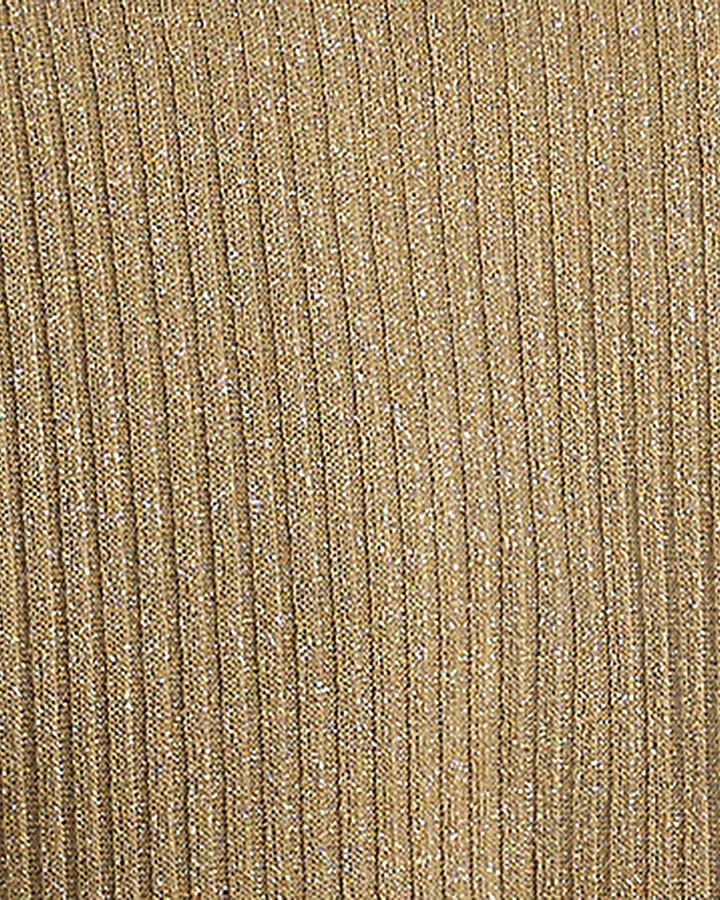 Gold Cowl Neck Glitter Aysmmetric Top