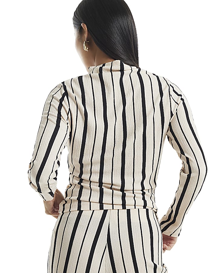Petite Black Stripe Top
