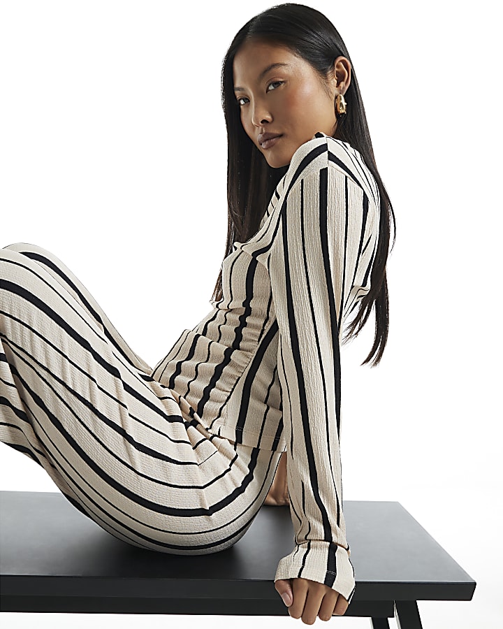 Petite Black Stripe Top