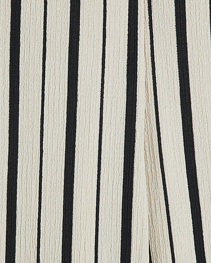 Petite Black Stripe Wide Leg Trousers