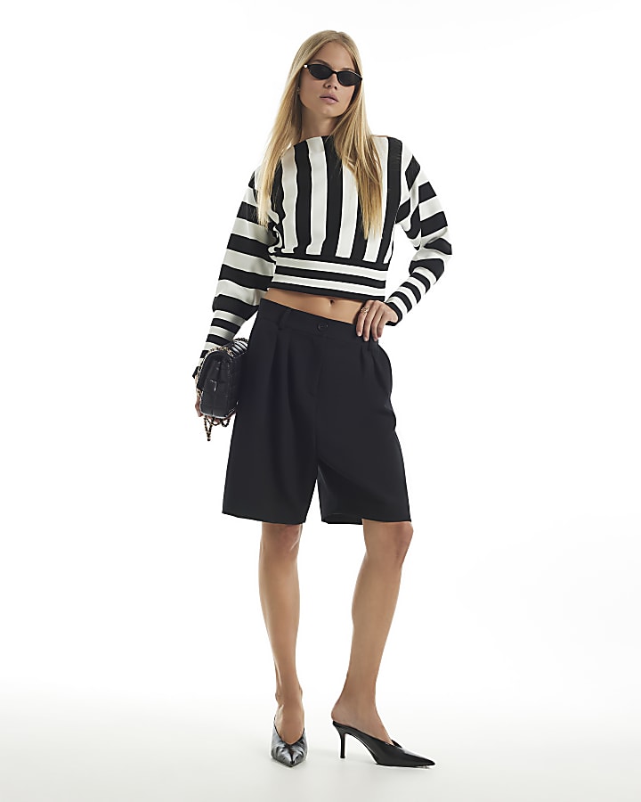 Black Stripe Batwing Long Sleeve Jumper