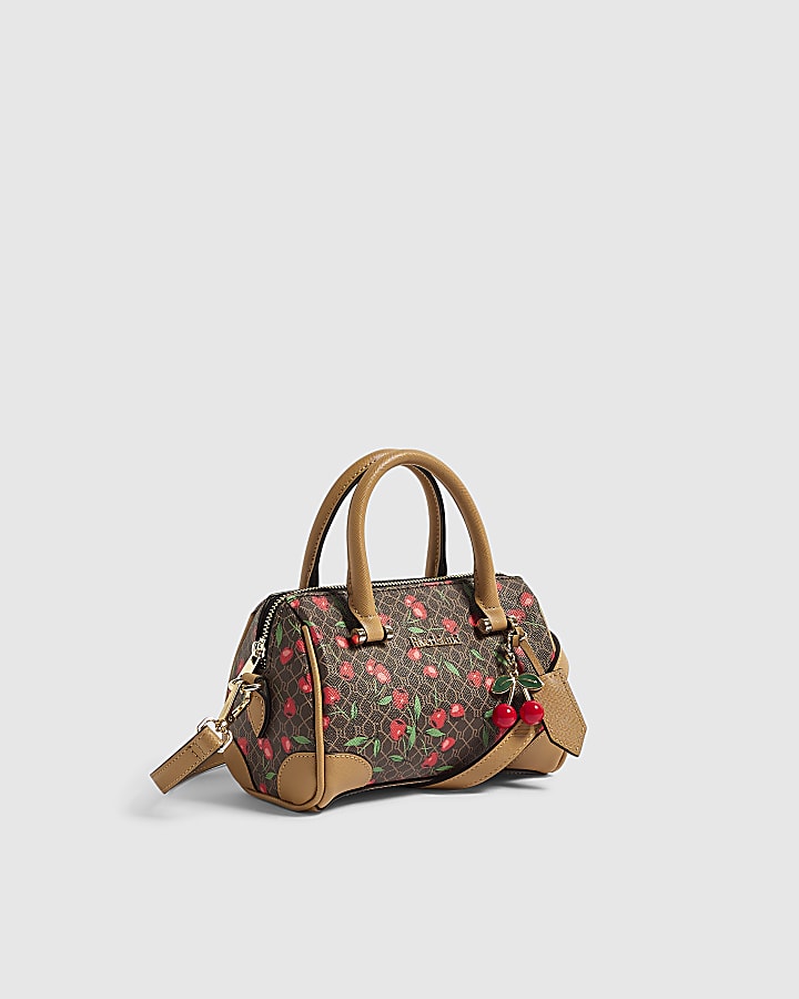Brown Cherry Monogram Bowler Bag