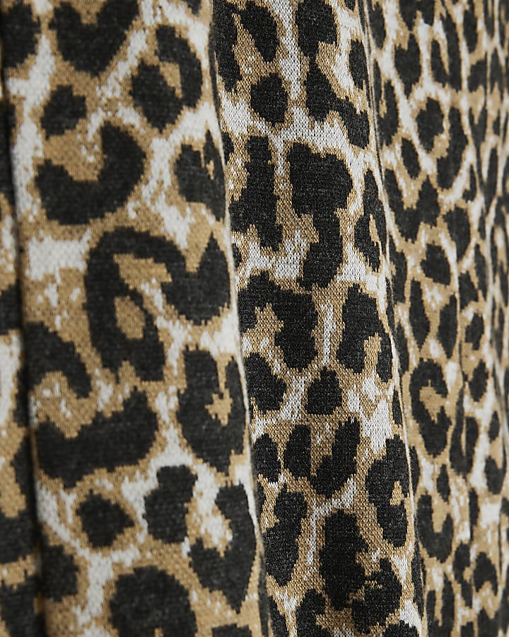 Brown Leopard Print Jacquard Mini Skirt