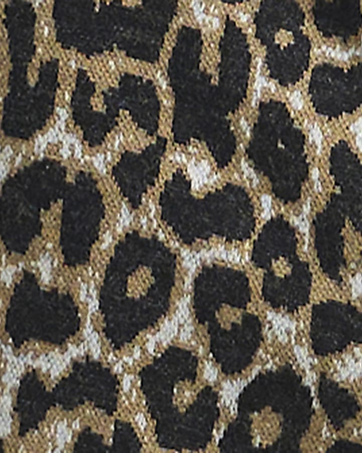 Brown Leopard Print Jacquard Joggers