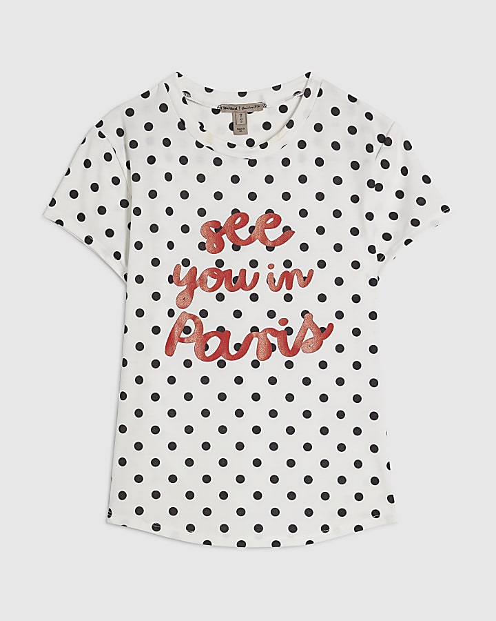 White Spot See You In Paris Print T-Shirt