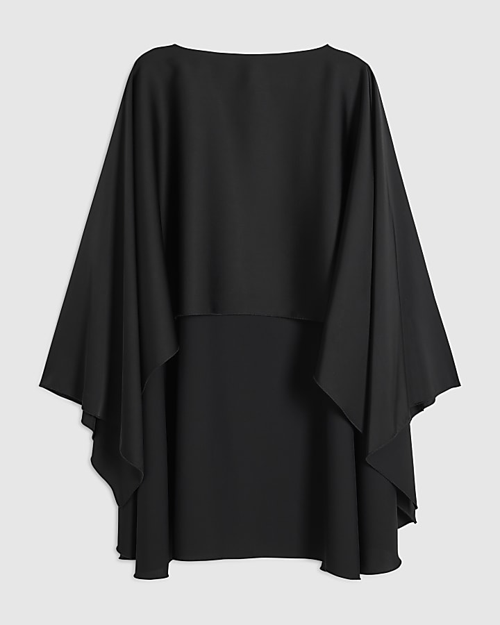 Black High Low Cape