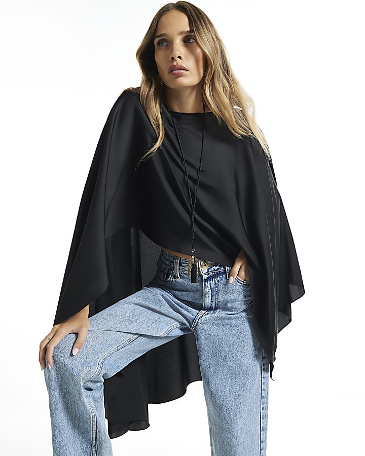 Black High Low Cape