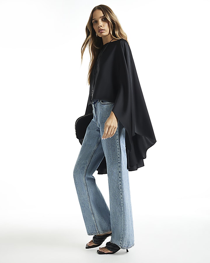 Black High Low Cape