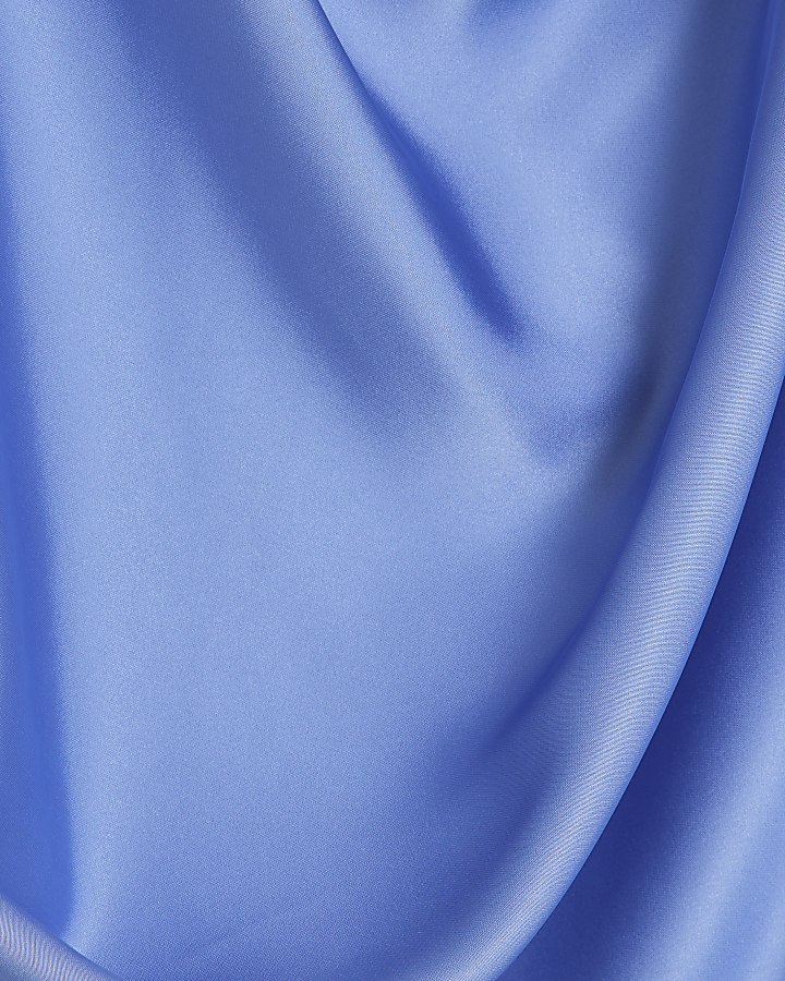 Blue Asymmetric Draped Top