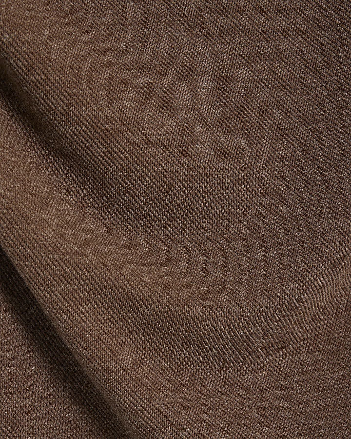 Brown Off Shoulder Long Sleeve Midi Dress