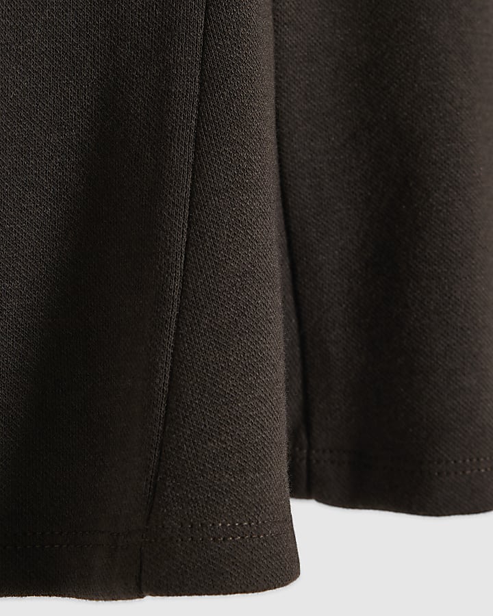 Brown Short Sleeve Peplum Top