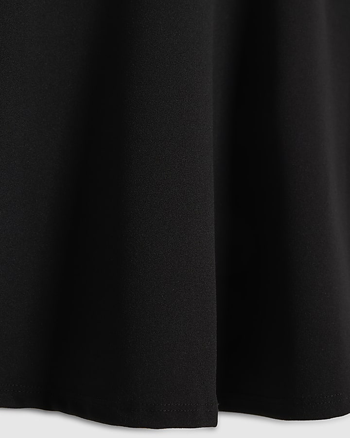 Black Bardot Skater Mini Dress