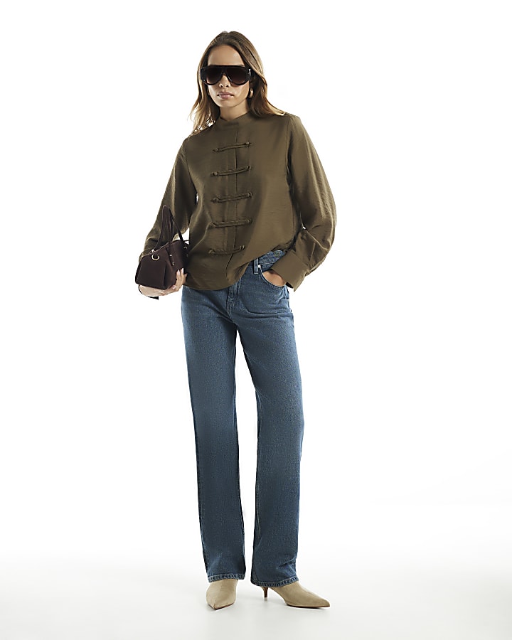 Khaki Military Frogging Blouse