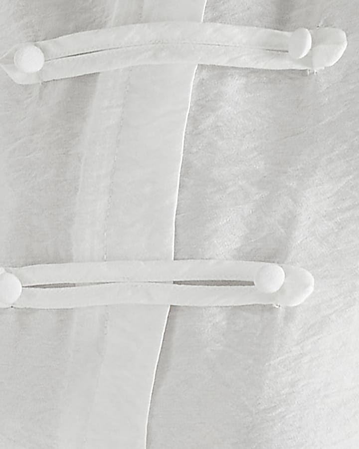 White Military Frogging Blouse