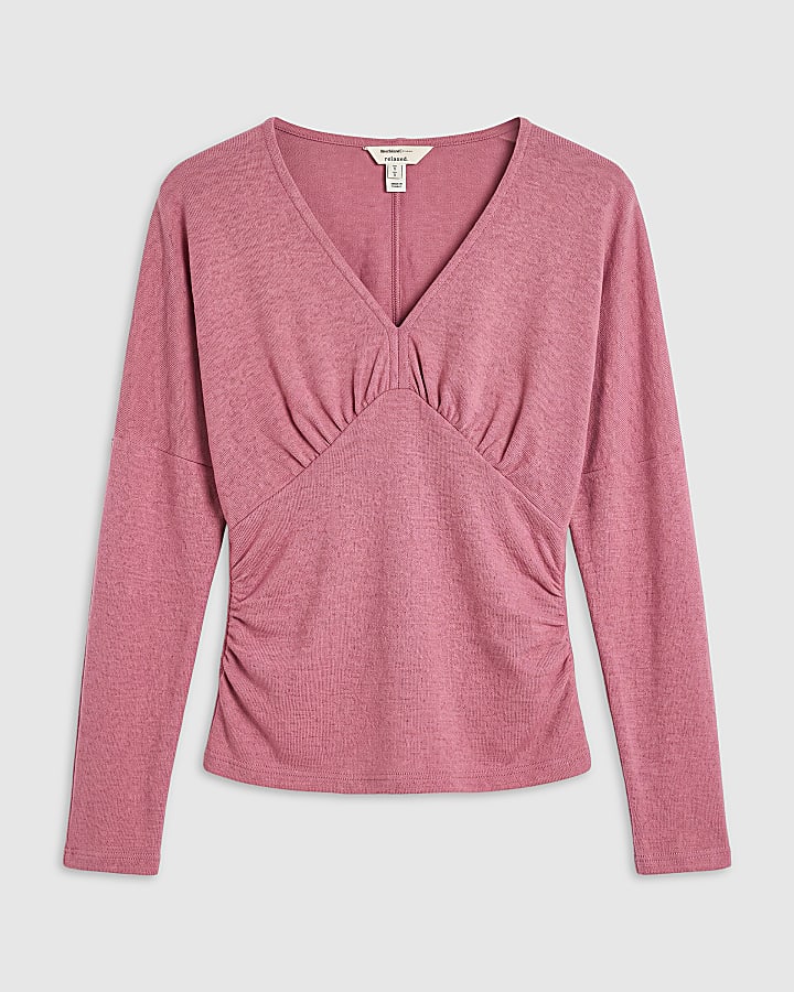 Pink Cosy Batwing Top